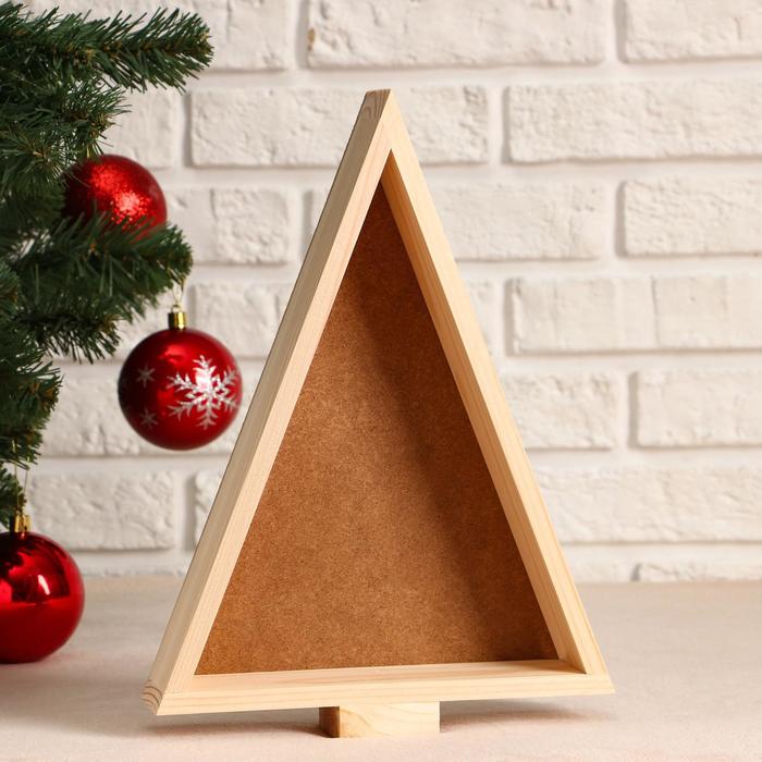 Кашпо деревянное Ящик Ёлочка треугольником, МАССИВ, 32×23×4.5 см