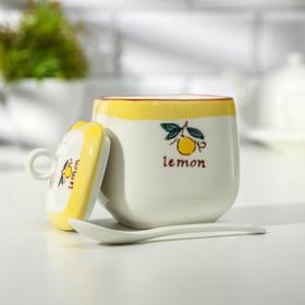 Сахарница с ложкой «Лимоны», 8×10 см