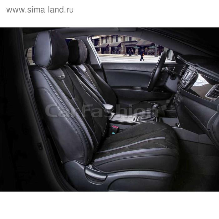 

Накидки START 5D, экокожа-замша, на передние сиденья, черный/черный/т.серый