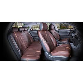 

Накидки SECTOR LEATHER PLUS, экокожа, на весь салон, коричневый/коричневый/коричневый