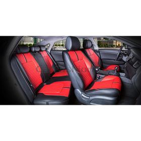 

Накидки SECTOR LEATHER PLUS, экокожа, на весь салон, черный/красный/черный