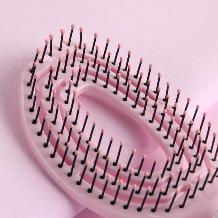фото Расчёска массажная, для сушки волос, 7 × 24 см, цвет розовый queen fair
