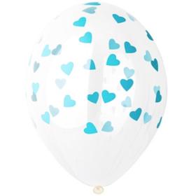 

Шар латексный 14" «Сердца мятные», кристалл, шелкография, набор 25 шт.