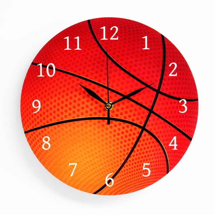 фото Часы настенные "баскетбольный мяч", плавный ход, d=23.5 см