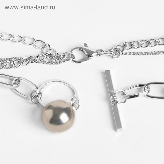 

Кулон "Цепь" шар, медальон, тоггл, цвет серебро, L=60 см