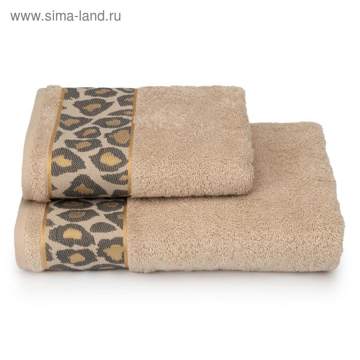 фото Полотенце махровое leopardo пц-3501-4478-2 цв.12-4301 70х130 см, бежевый, хл100%, 460г/м2 cleanelly