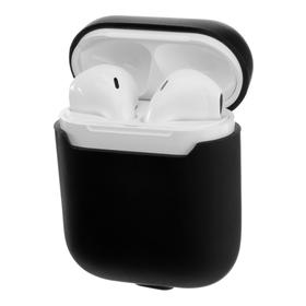 

Чехол LuazON для футляра AirPods 1/2, мат. верха: силикон, 56х22х46 мм, черный