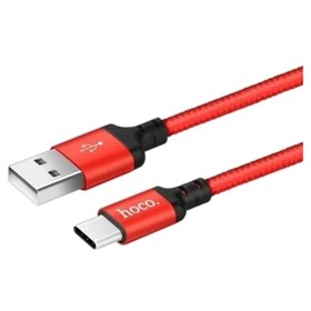 Кабель Hoco X14 Times Speed, microUSB - USB, 3 А, 2 м, черно-красный