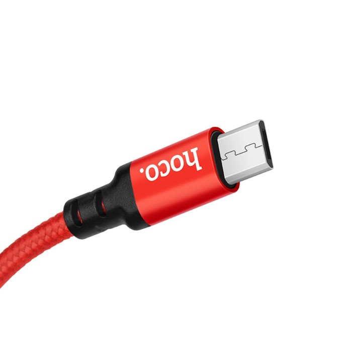 Кабель Hoco X14 Times Speed, microUSB - USB, 3 А, 2 м, черно-красный