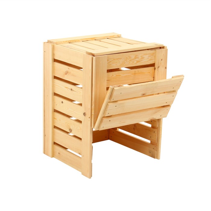 Компостер деревянный, 230 л, 60 × 60 × 85 см, с крышкой