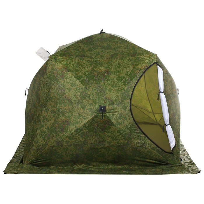 фото Палатка зимняя «стэк» куб 4-местная, трёхслойная, цвет камуфляж дм