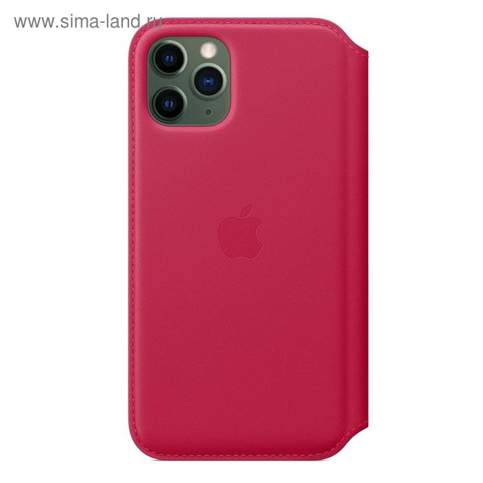 фото Чехол флип-кейс apple для iphone 11 pro (my1k2zm/a), кожаный, малиновый