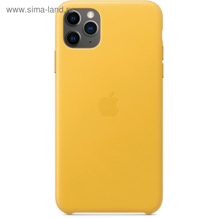 фото Чехол клип-кейс apple для iphone 11 pro max (mx0a2zm/a), кожаный, жёлтый