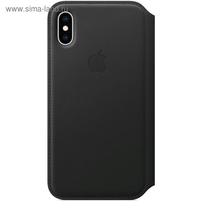 фото Чехол флип-кейс apple для iphone xs (mrww2zm/a), кожаный, чёрный