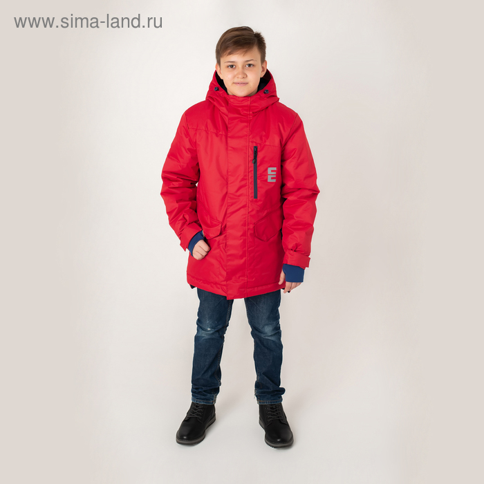 фото Куртка для мальчиков «байкал», рост 158 см, цвет красный emson kids