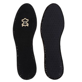 Стельки для обуви Leder BLACK, кожаные, с активированным углём, антибактериальные, размер 39-40