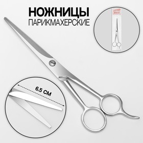 Ножницы парикмахерские с упором, лезвие — 6,5 см, цвет серебряный Ош