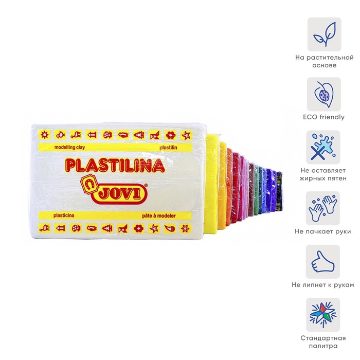 фото Пластилин на растительной основе, 15 цветов, 350 г, jovi, макси упаковка (цена за 1 шт.), для малышей