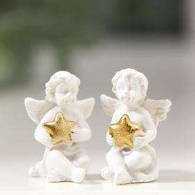 Сувенир полистоун 'Белоснежный ангел с золотой звёздочкой' МИКС 2,4х1,2х0,9 см Ош
