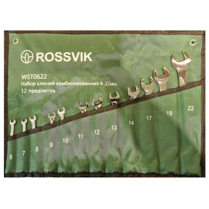 Набор ключей комбинированных ROSSVIK ЕК000013061, 6-22 мм, 12 штук