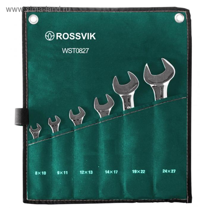 цена Набор ключей рожковых ROSSVIK ЕК000013062, 8-27 мм, 6 штук