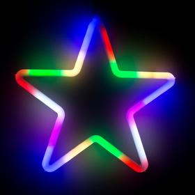 Светодиодная фигура «Звезда» 28 см, пластик, 220 В, свечение мульти Ош