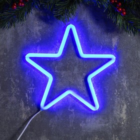 Фигура светодиодная "Звезда синяя" 28х28х2 см, фиксинг, 220 В, СИНИЙ
