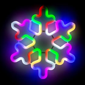 Светодиодная фигура «Снежинка» 30 см, пластик, 220 В, свечение мульти Ош