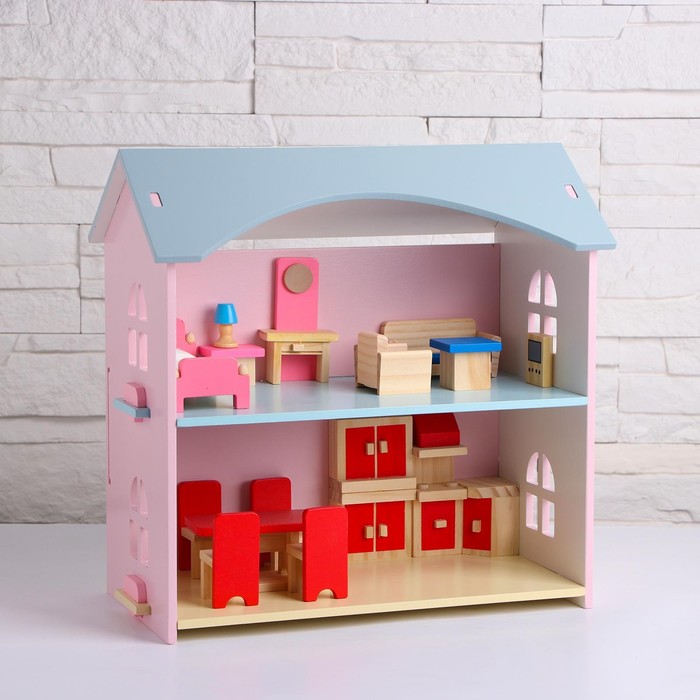 Кукольный домик «Сказка» 33х17х31,5 см полесье кукольный домик сказка 78254 бежевый розовый