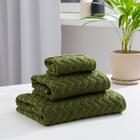 Полотенце махровое LoveLife Zig-Zag 30*60 см, цв. темная трава,100% хл, 360 гр/м2 - Фото 3