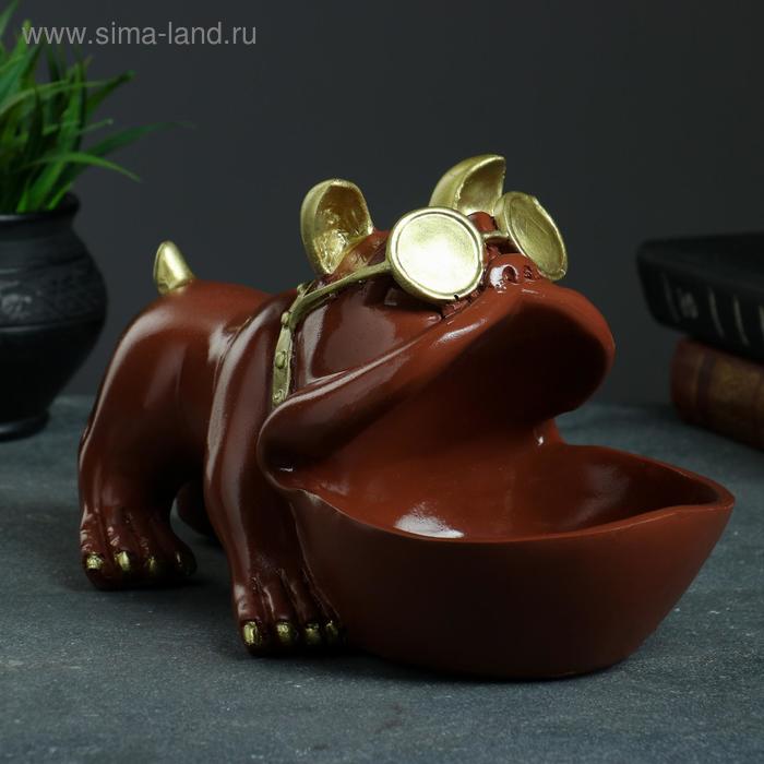 

Подставка для мелочей "Бульдог" 16х27см, молочный шоколад