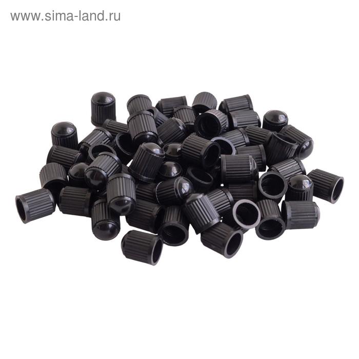 Колпачки на шинный вентиль, черные, пластик, 60 шт