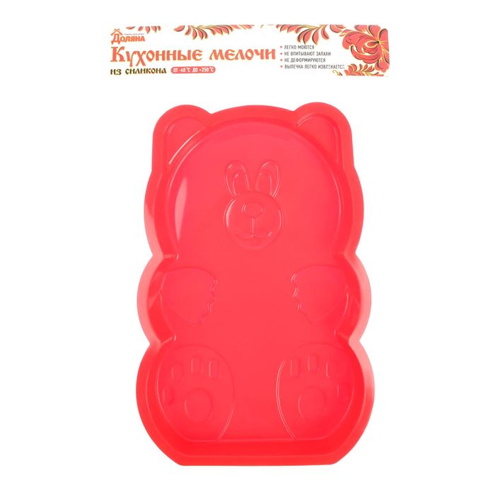 Форма для выпечки "Мишка" 27х15х7 см, цвета МИКС