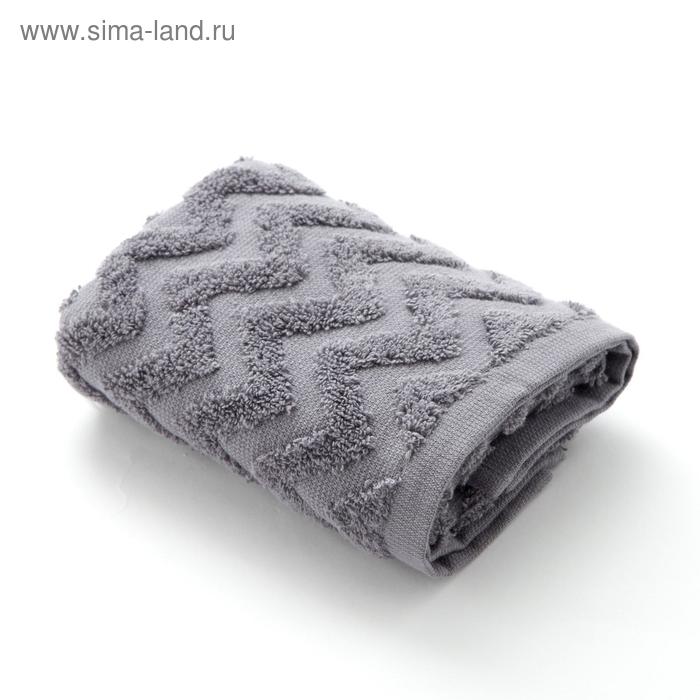 фото Полотенце махровое lovelife "zig-zag" 30*60 см, цв. серый,100% хл, 360 гр/м2