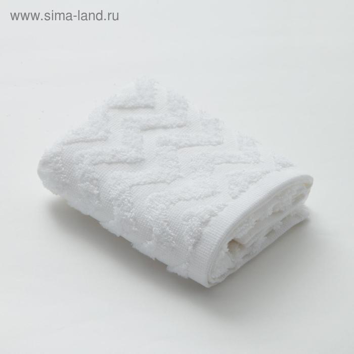 фото Полотенце махровое lovelife "zig-zag" 70*130 см, цв. снежно-белый,100% хл, 360 гр/м2