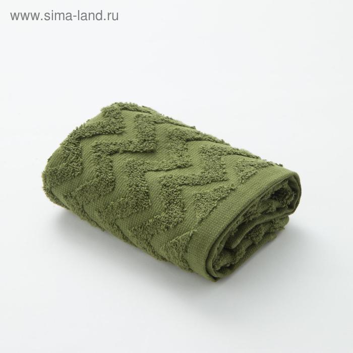 фото Полотенце махровое lovelife "zig-zag" 70*130 см, цв. темная трава,100% хл, 360 гр/м2