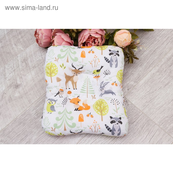 Подушка для кормления и сна baby joy, размер 26 × 28 см, принт зверята