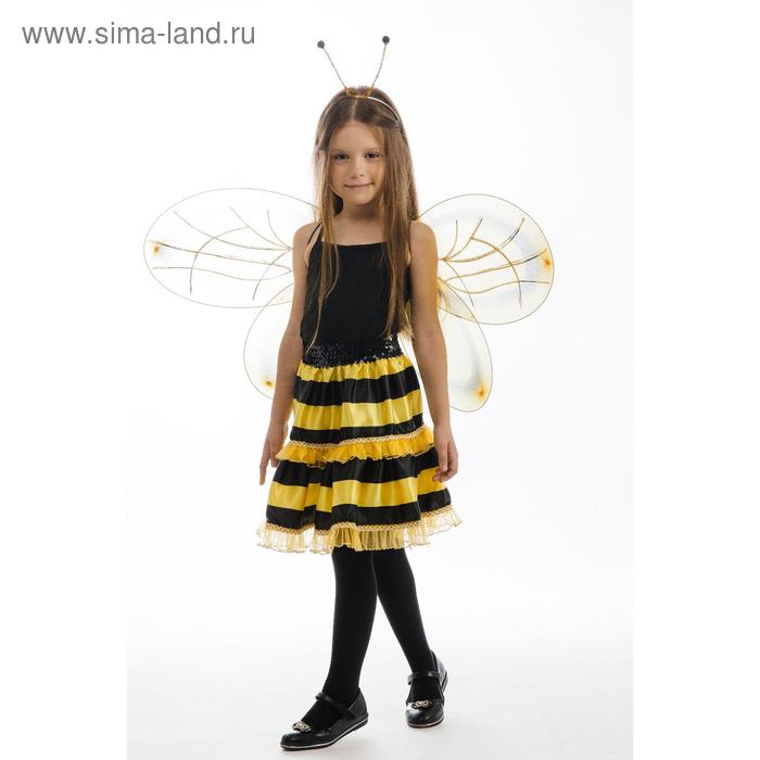фото Карнавальный костюм «пчёлка», юбка, обруч, крылья, рост 122-128 см карнавалия чудес