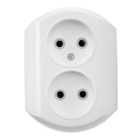 

Розетка duwi "Альфа", двухместная, скрытая, белая