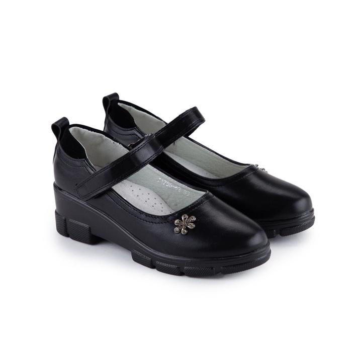 Туфли детские, цвет чёрный, размер 35