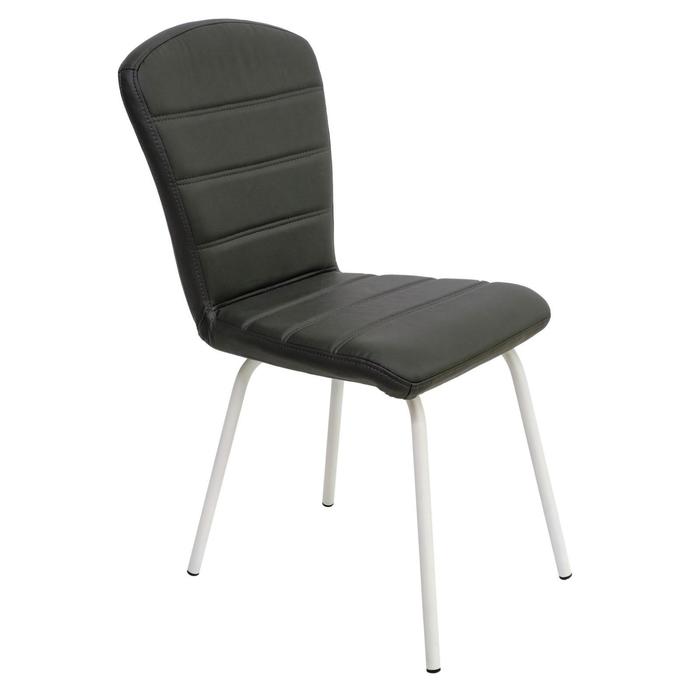 

Стул «Хельга 1», каркас металл белый, кожзам серый