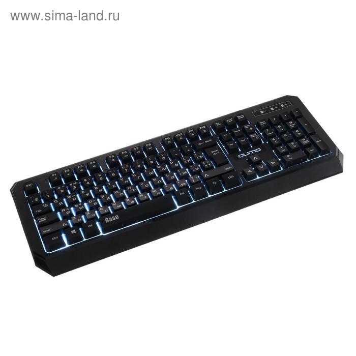 Клавиатура Qumo Base K59, проводная, мембранная, 104 клавиши, USB, подсветка, чёрная клавиатура qumo base k59 30721