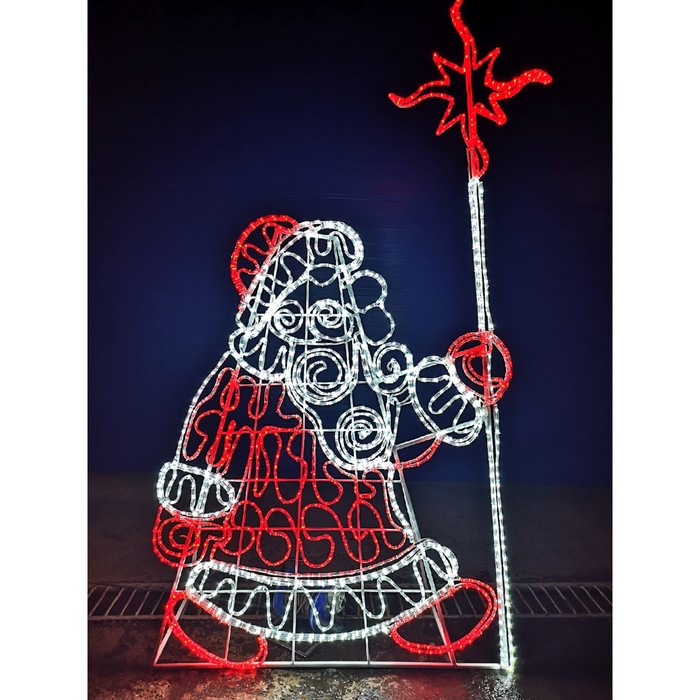 Светодиодное панно «Дед Мороз», 100 × 200 × 6 см, 80 Вт, 220 В светодиодное панно ажурная ёлка 135 × 200 × 6 см 100 вт 220 в