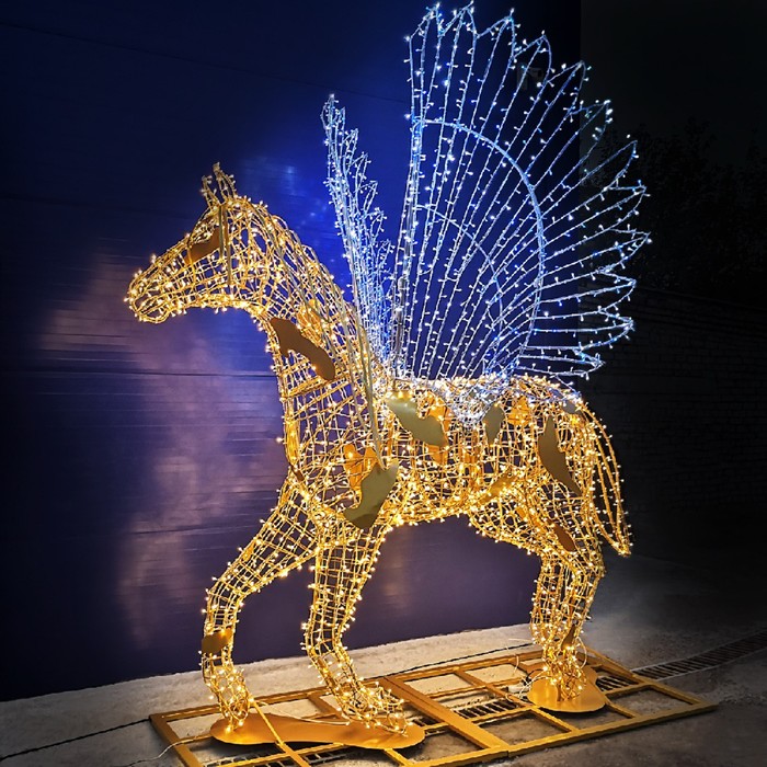 Светодиодная фигура «Пегас», 200 × 200 × 80 см, 200 Вт, 220 В светодиодная фигура лошадь 200 × 200 × 100 см 180 вт 220 в
