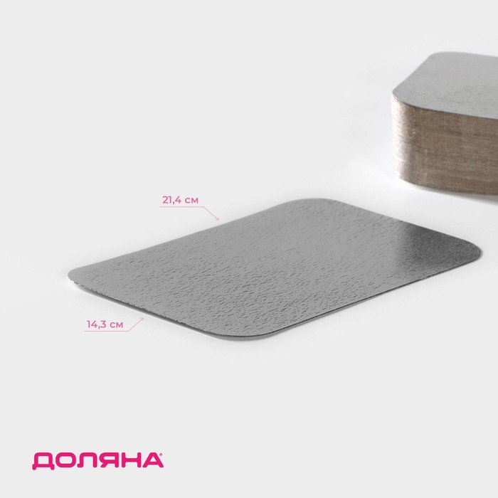 Крышка-подложка для алюминиевого контейнера Доляна, 21,5150,1 см, цвет серебристый
