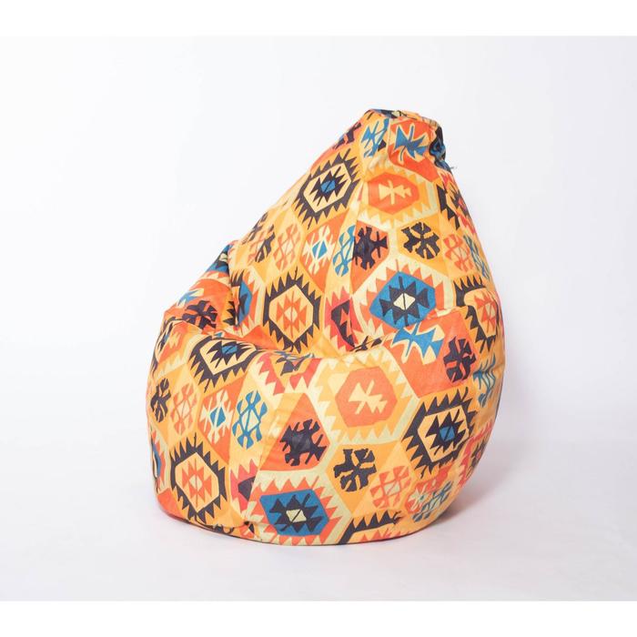 фото Кресло-мешок «груша» малое, диаметр 70 см, высота 90 см, принт мехико жёлтый wowpuff