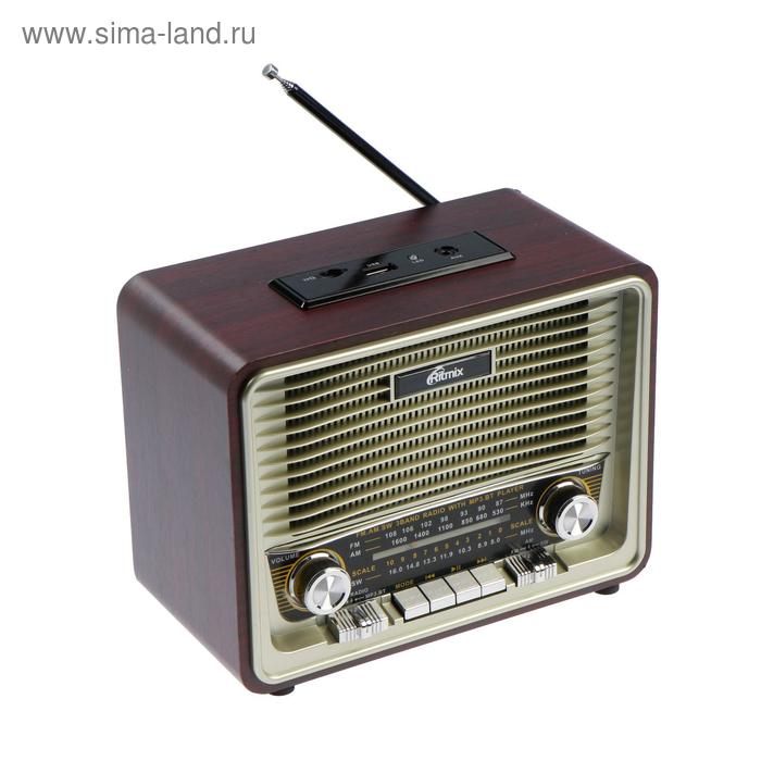Радиоприемник Ritmix RPR-088, FM/AM, MP3, microSD,USB, BT,аккум, 4хD бат, 220В,цвет золотой