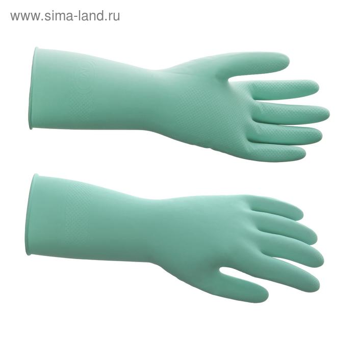 Перчатки латексные многоразовые, L, зелёные