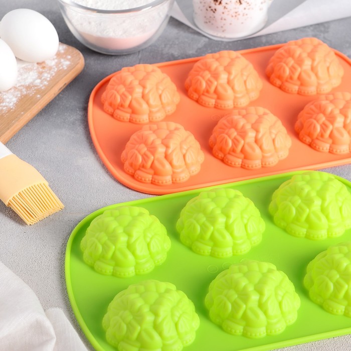 Форма для выпечки, 6 ячеек, 21х4,9х2 см "Торжество", цвета МИКС