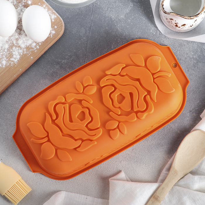 Форма для выпечки "Хлеб. Розы" 29,5х14х7 см, цвета МИКС